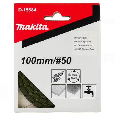 Makita D-15584 4"/100MM Diamond Polishing Disc G50 VELCRO BACKING